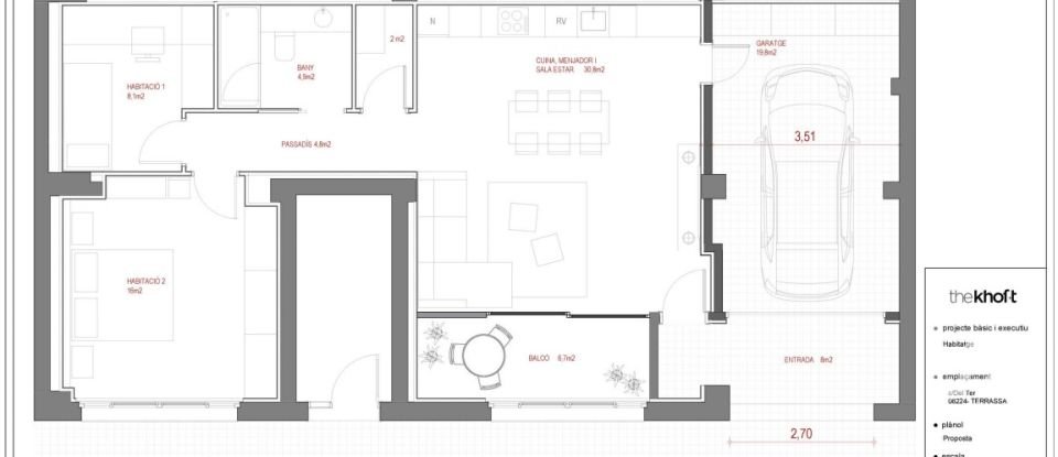 Pis 2 habitacions de 110 m² a Terrassa (08223)