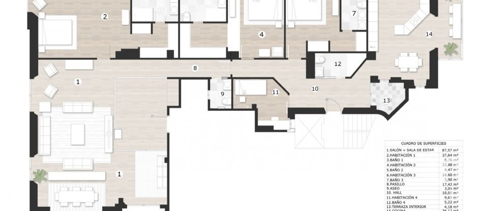 Piso 4 habitaciones de 288 m² en Madrid (28006)