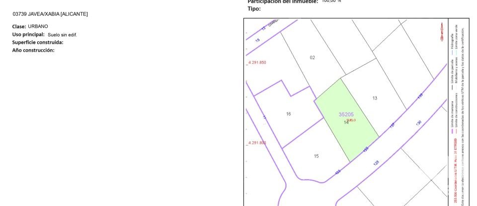 Terreno de 1.000 m² en Xabia/Javea (03730)
