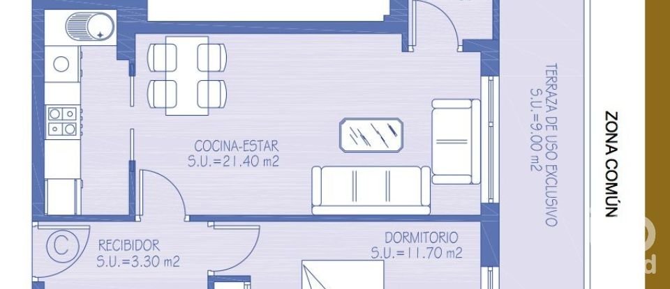 Appartement 1 chambre de 51 m² à Foz (27780)