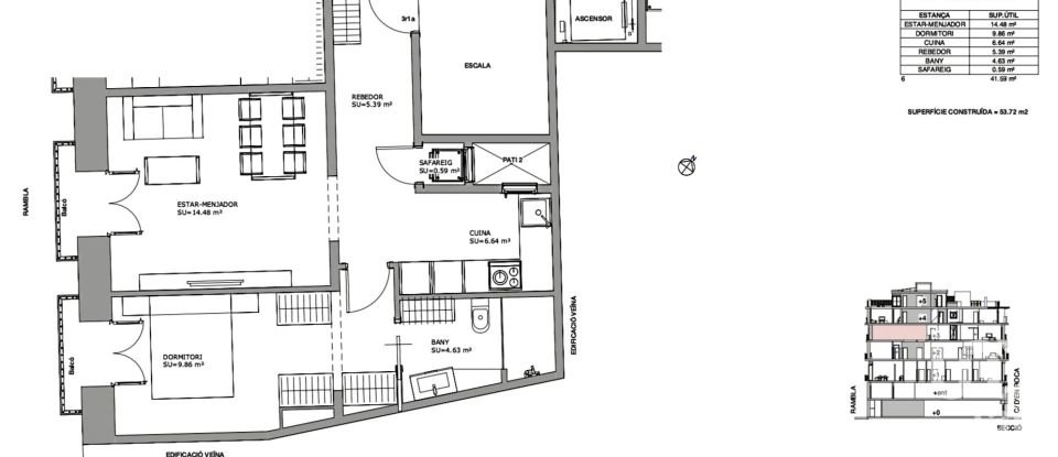 Piso 3 habitaciones de 138 m² en Barcelona (08002)