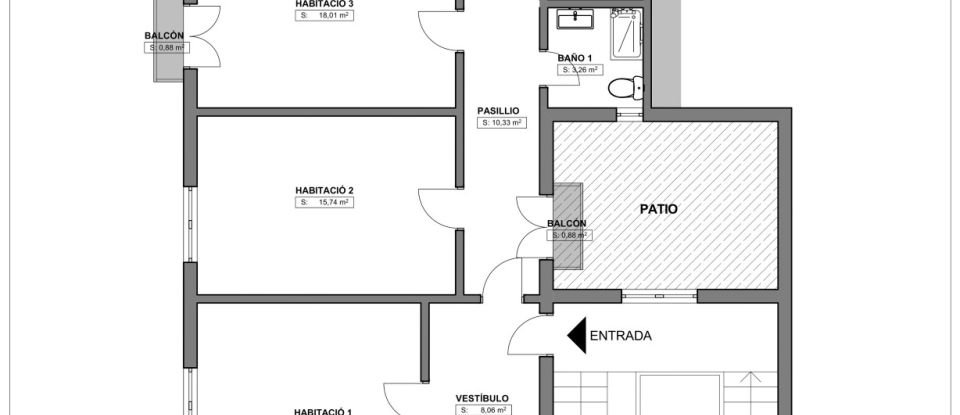 Piso 4 habitaciones de 160 m² en Barcelona (08003)