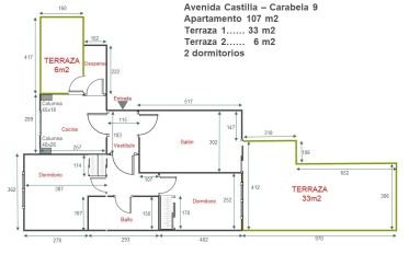 Piso 2 habitaciones de 102 m² en La Antilla (21449)