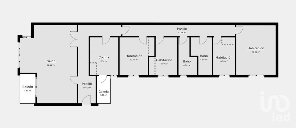Appartement 4 chambres de 131 m² à Canals (46650)