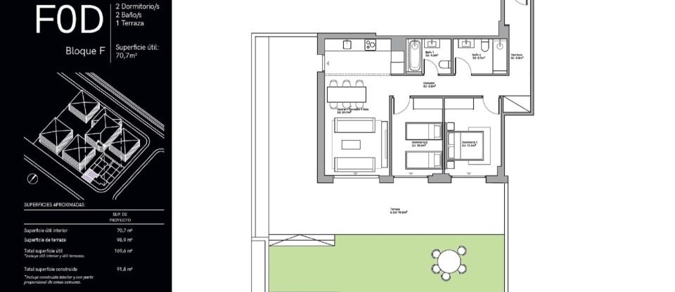 Appartement 2 chambres de 92 m² à Calafell (43820)