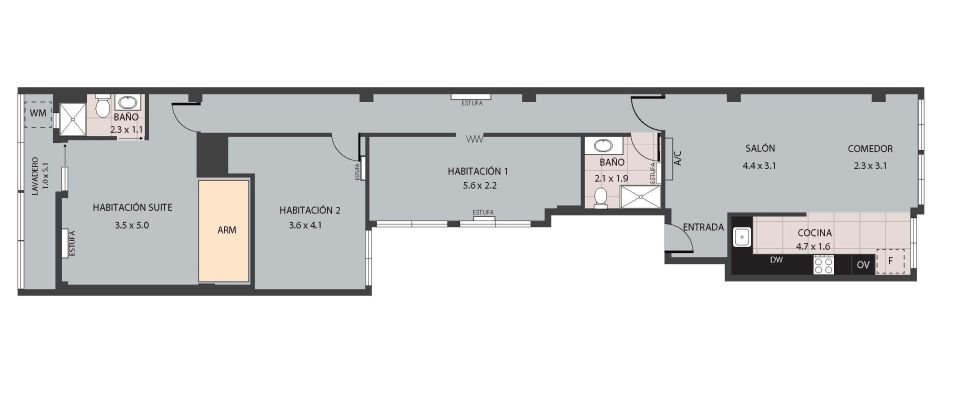 Piso 3 habitaciones de 105 m² en Tortosa (43500)