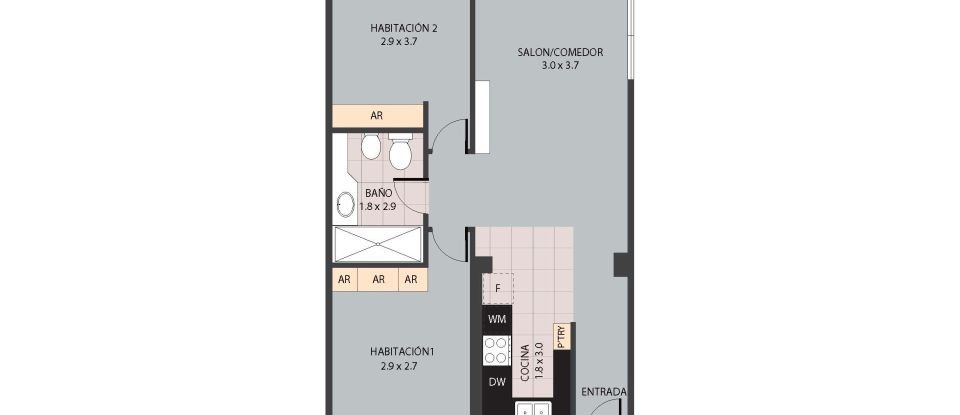 Appartement 2 chambres de 109 m² à L'Ampolla (43895)