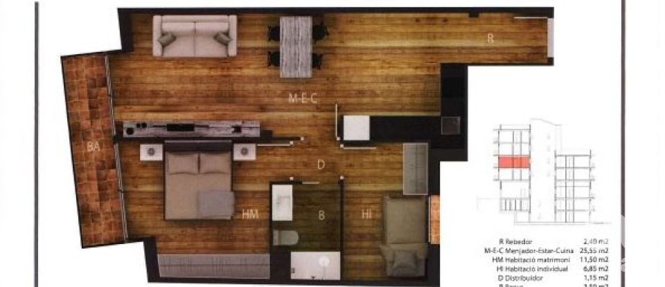 Appartement 2 chambres de 51 m² à Barcelona (08035)
