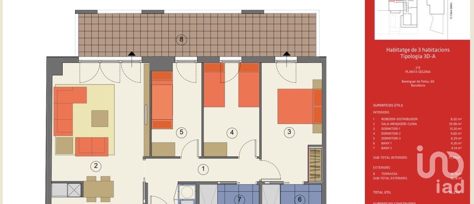 Pis 3 habitacions de 110 m² a Barcelona (08027)
