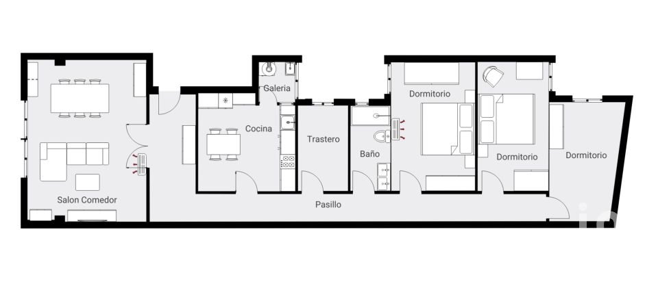 Pis 3 habitacions de 108 m² a Oliva (46780)