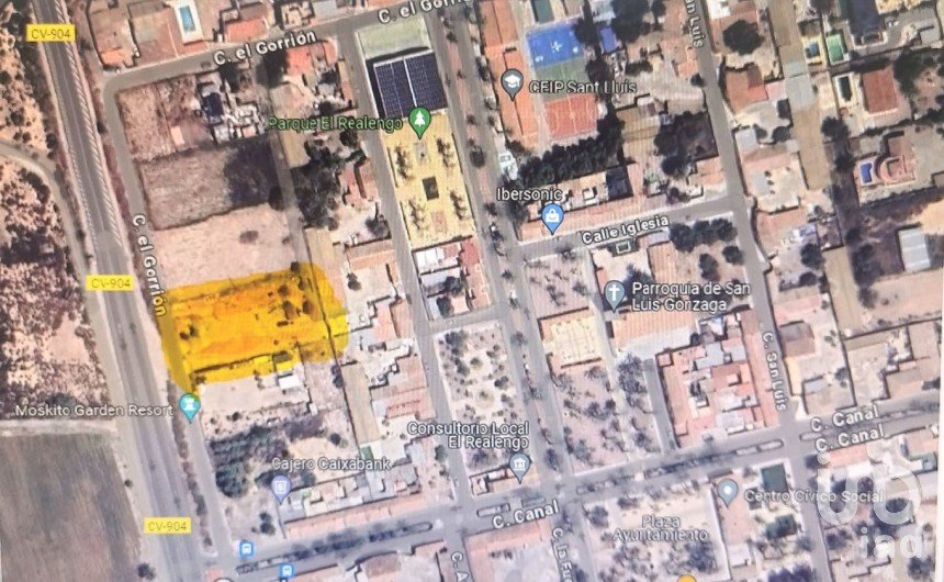 Land of 1,500 m² in El Realengo (03339)