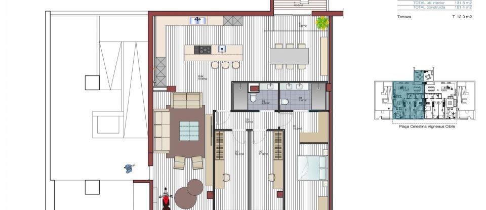 Piso 3 habitaciones de 152 m² en Girona (17002)