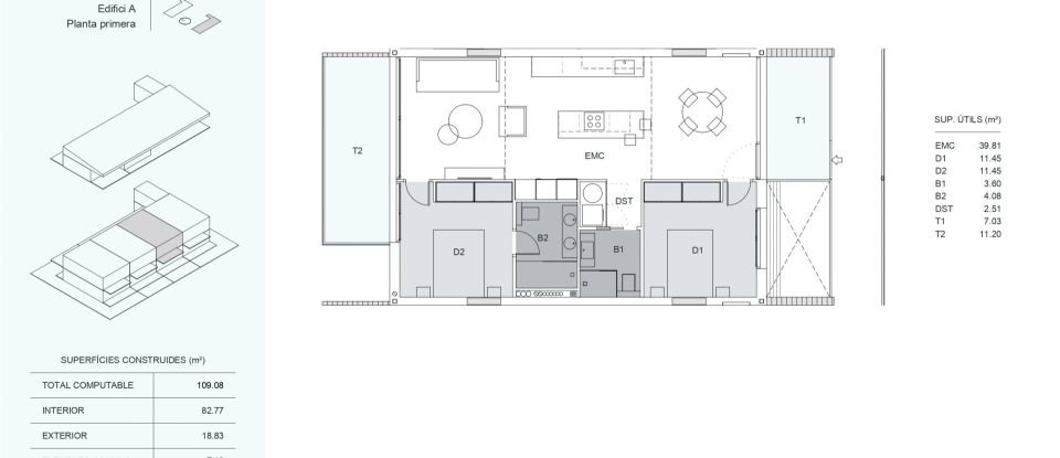 Appartement 2 chambres de 115 m² à Platja d'Aro (17250)