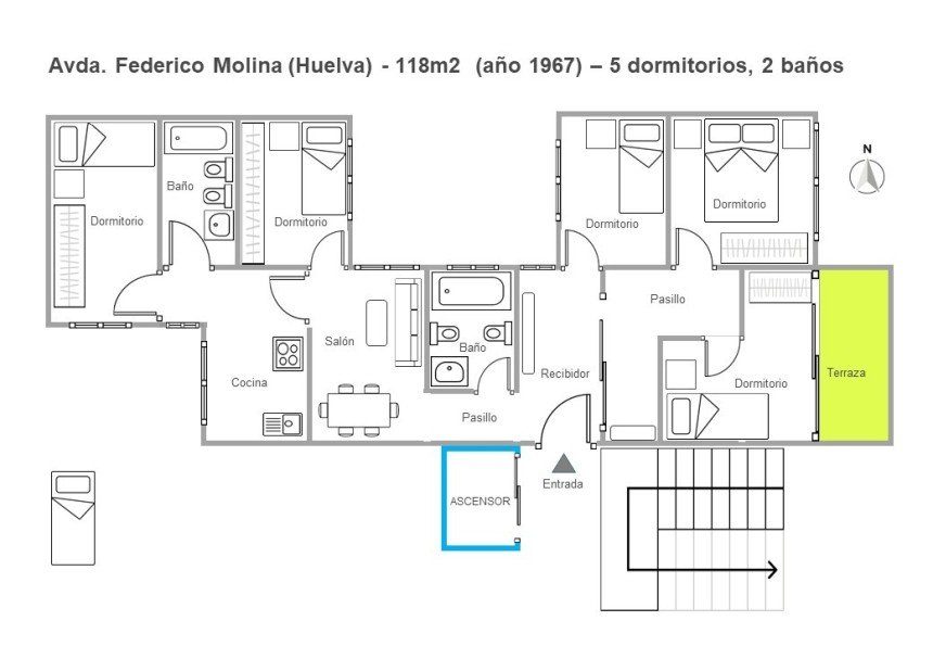 Pis 5 habitacions de 118 m² a Huelva (21006)