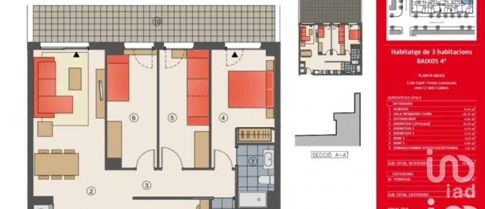 Appartement 3 chambres de 175 m² à Sabadell (08203)