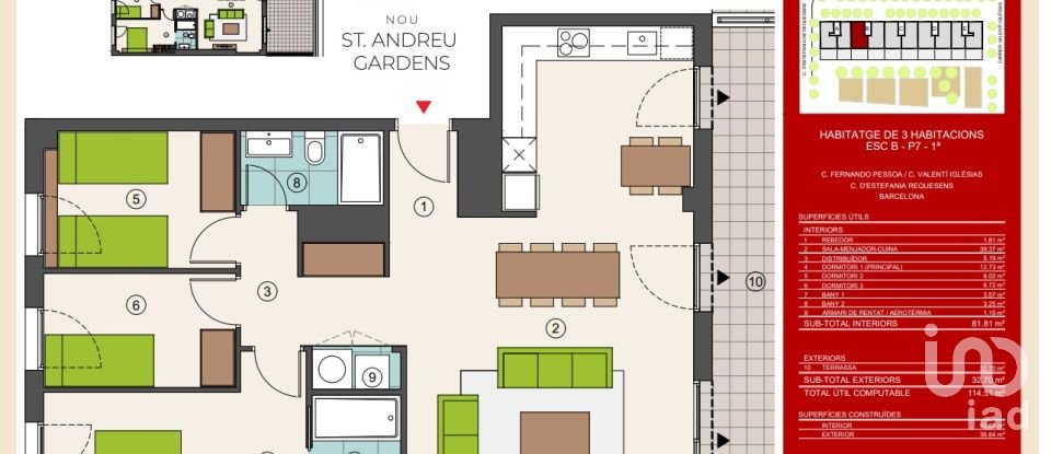 Piso 3 habitaciones de 132 m² en Barcelona (08030)