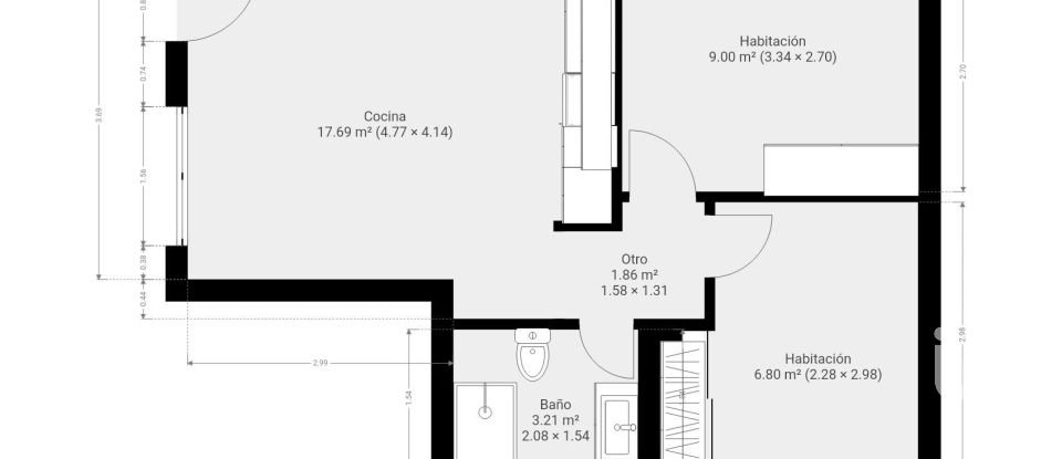Piso 2 habitaciones de 65 m² en Noalla (36990)
