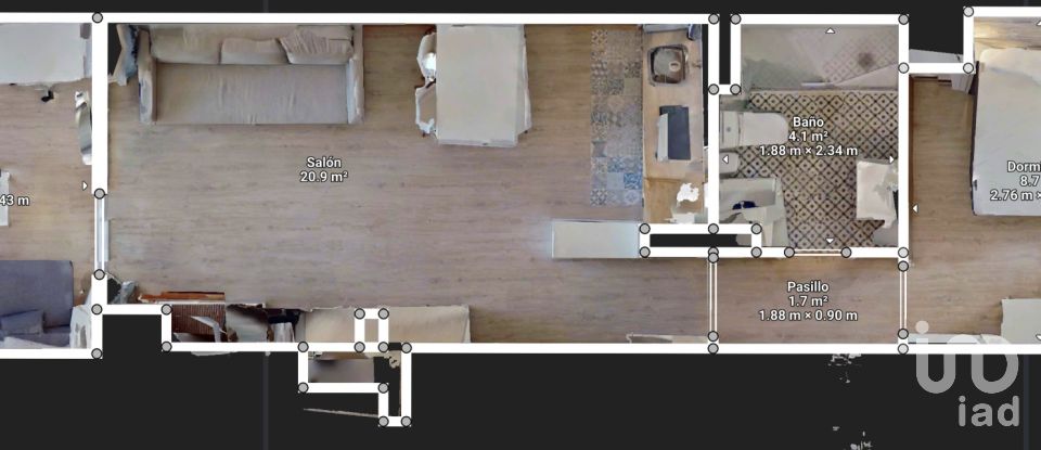 Piso 1 habitación de 42 m² en Roda de Bara (43883)