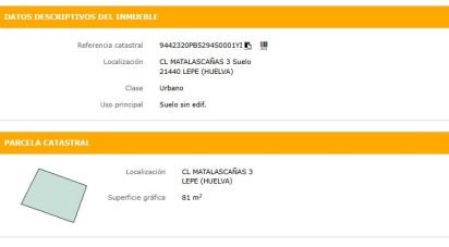 Land of 81 m² in Lepe (21440)