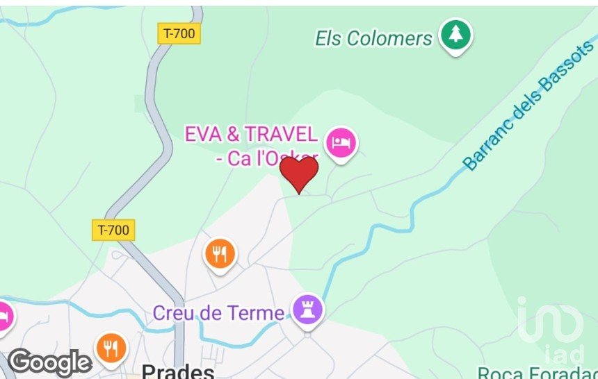 Terreno de 1.302 m² en Prades (43364)