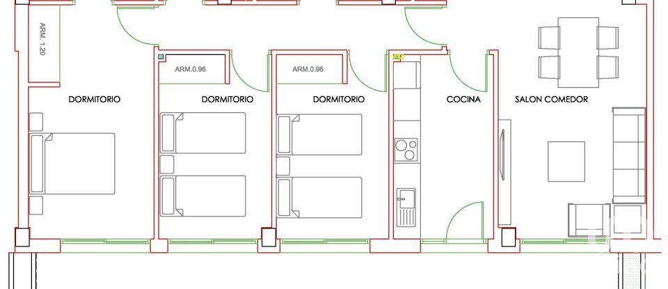 Piso 3 habitaciones de 137 m² en Portonovo (36970)