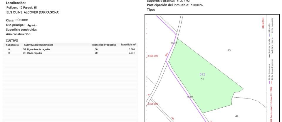 Terreny de 11.201 m² a Alcover (43460)