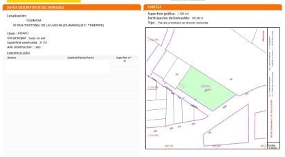 Building plot of 1,395 m² in El Boqueron (38330)