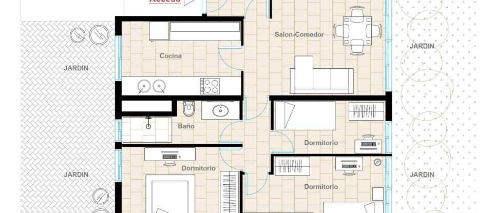Piso 3 habitaciones de 61 m² en L'Hospitalet de Llobregat (08907)