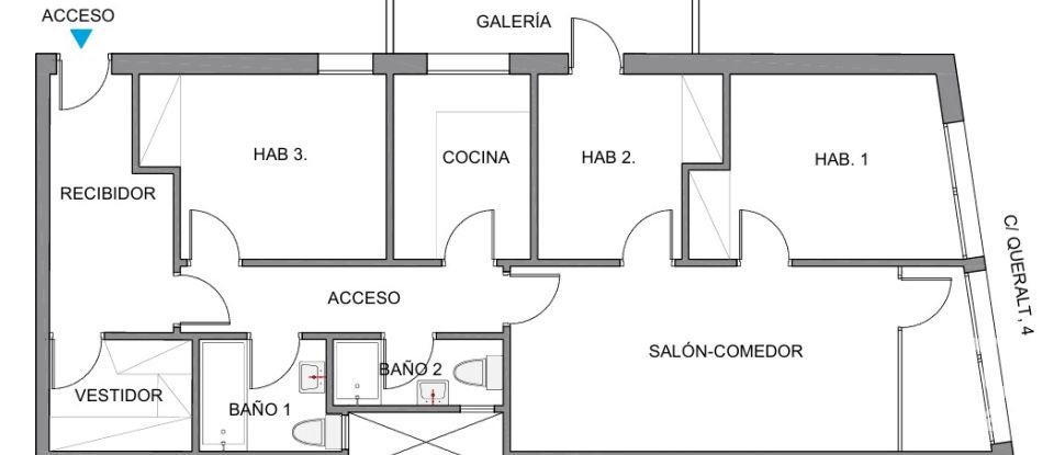 Piso 3 habitaciones de 90 m² en Barcelona (08017)