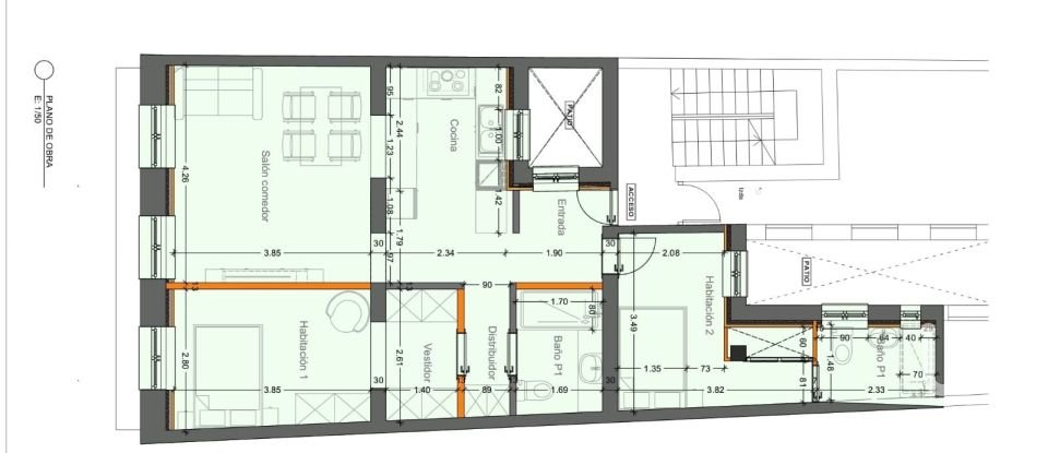 Pis 2 habitacions de 89 m² a Madrid (28004)