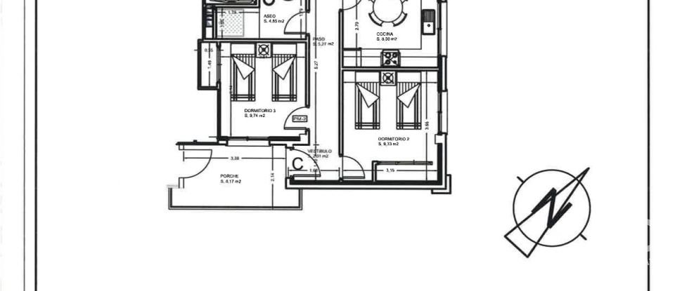 Piso 3 habitaciones de 122 m² en Pego (03780)