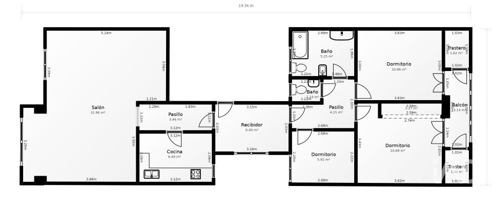 Piso 3 habitaciones de 112 m² en Barcelona (08021)