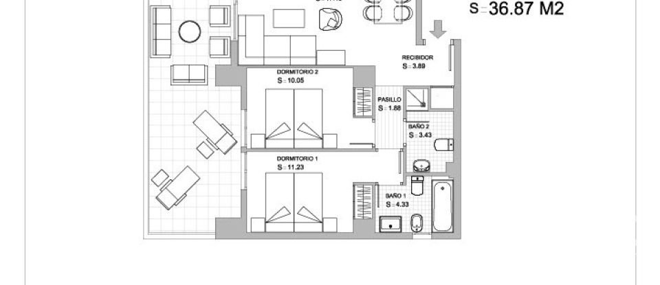 Piso 2 habitaciones de 161 m² en Oropesa/Oropesa del Mar (12594)